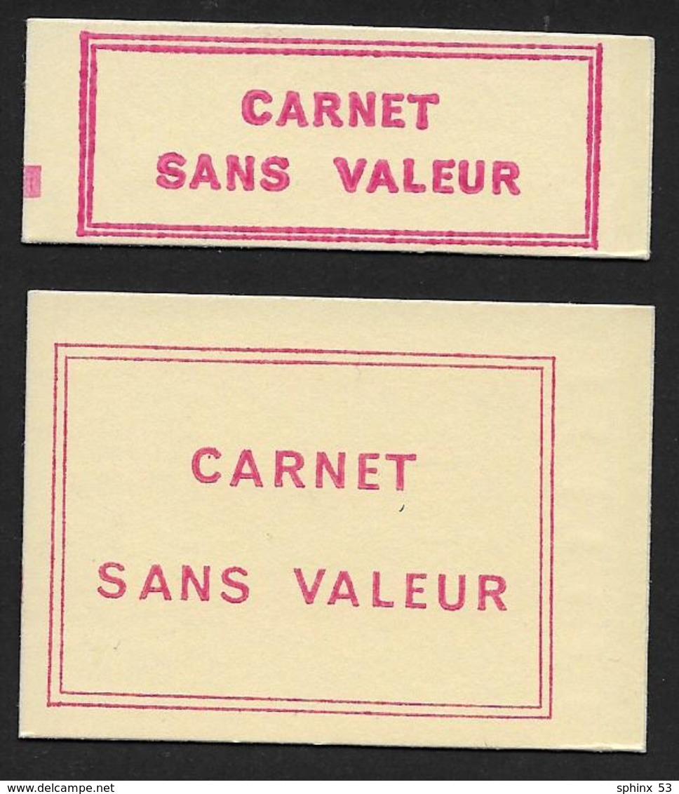 2 Couvertures Vides CARNET SANS VALEUR Formats 10t Et 20 T - Fictifs