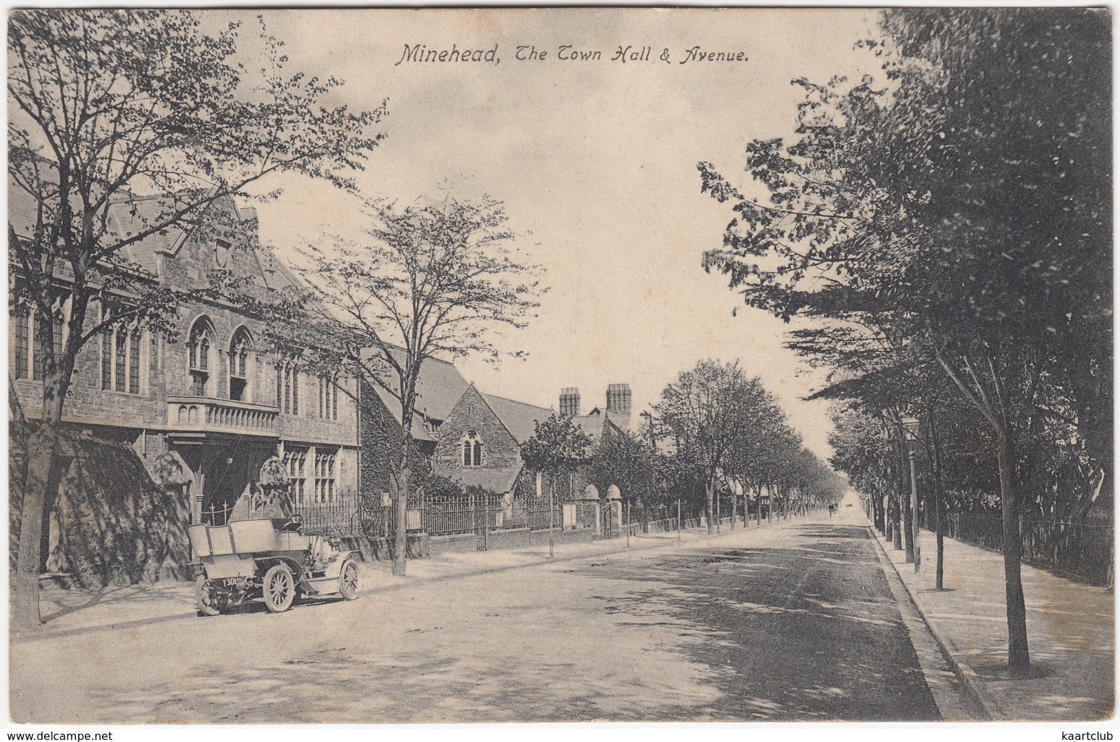 BRASS ERA CAR - ROLLS ROYCE 10 H.P. ? - Tonneau :  Minehead, The Town Hall & Avenue - (1905) - England - Voitures De Tourisme