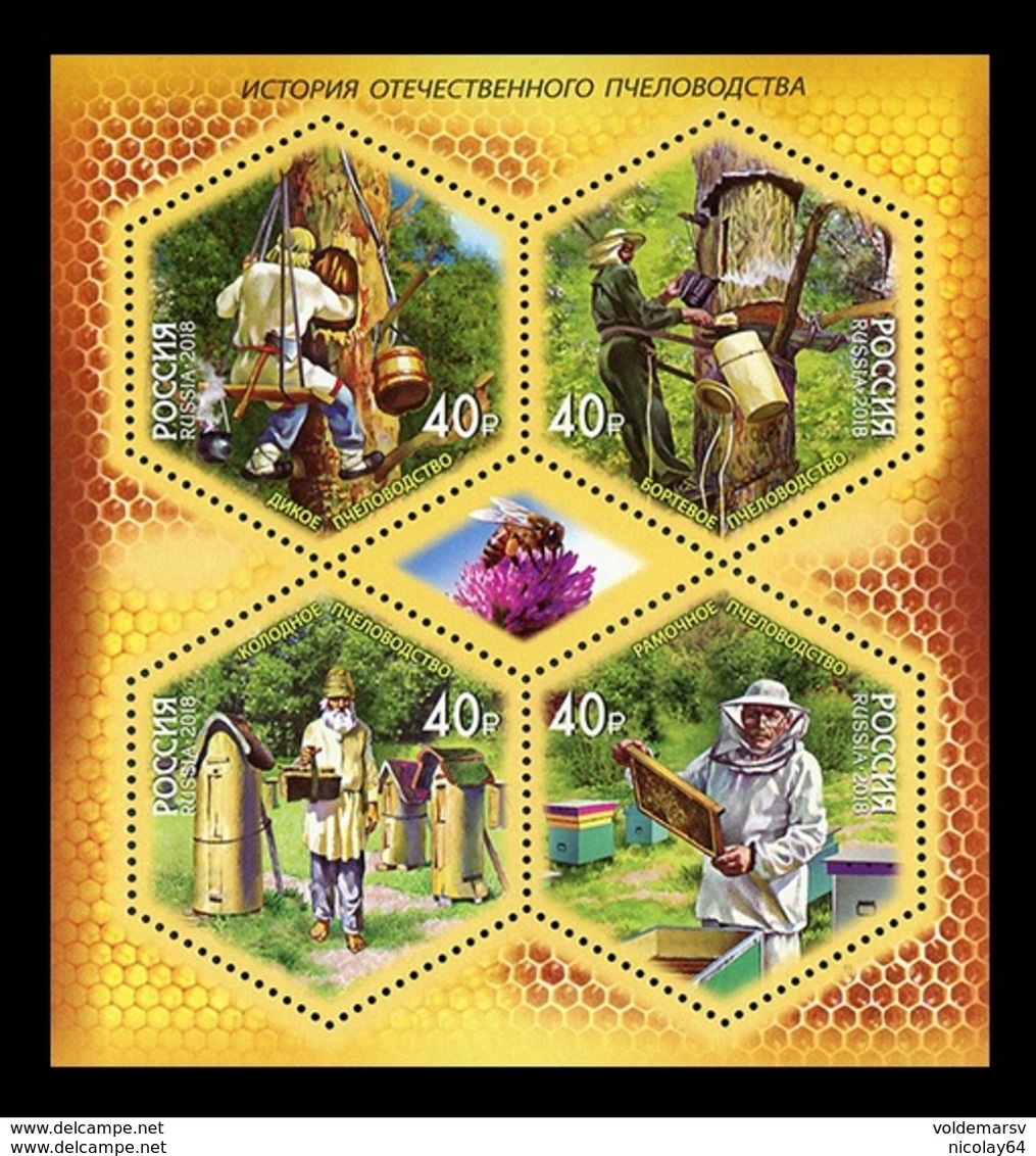 Russia 2018 Beekeeping History S/S   MNH - Ongebruikt