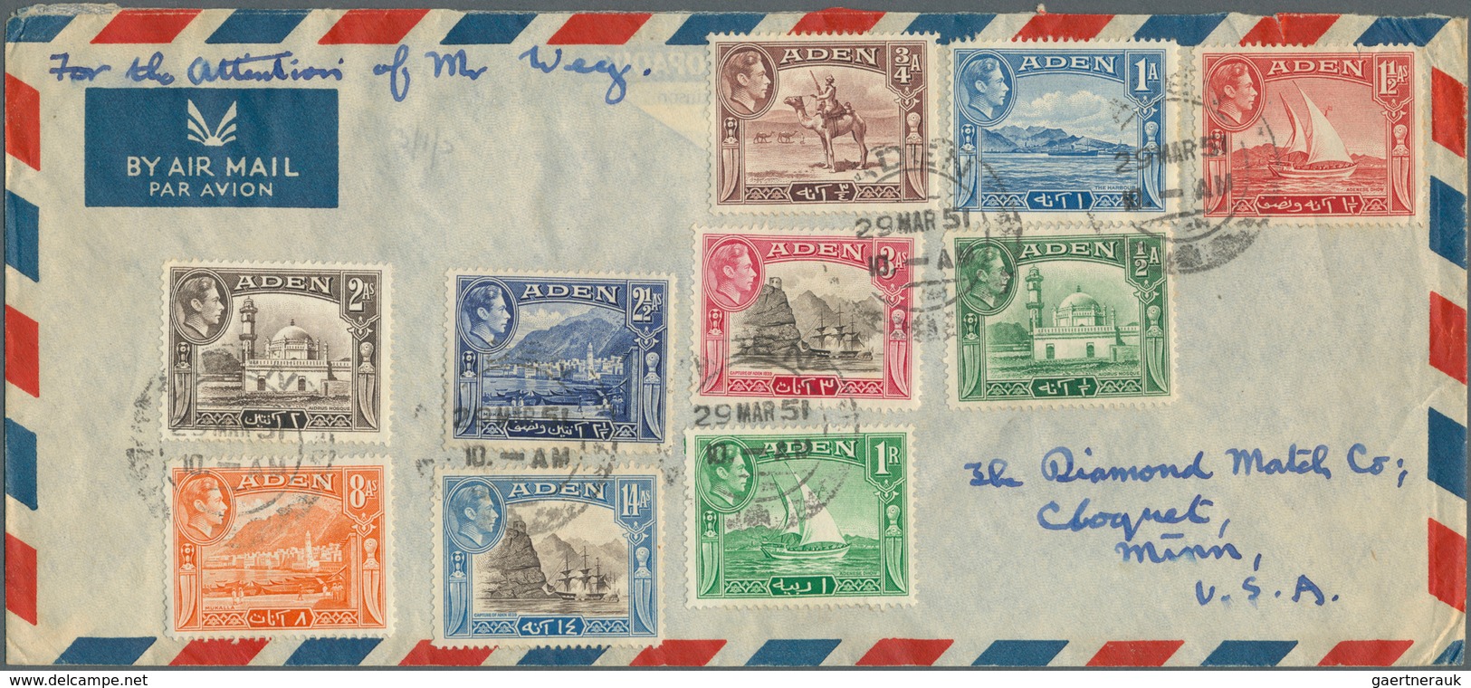 22004 Aden: 1937/1967, Aden/Protectorates, Group Of 18 Covers/f.d.c. Incl. Registered And Airmail. - Jemen