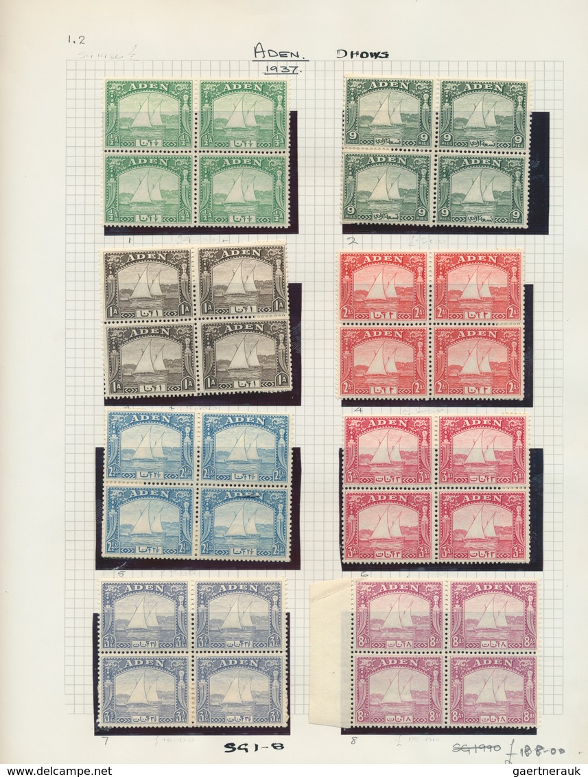 22005 Aden: 1937/1965, extraordinary collection of stamps and mainly EPHEMERA in an album, comprising e.g.