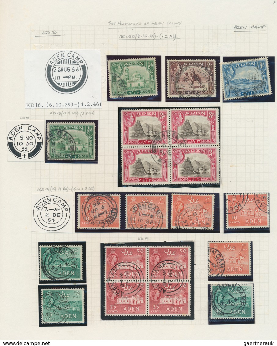 22006 Aden: 1937/1951, specialised collection on written up album pages, incl. 1937 Definitives mint, used