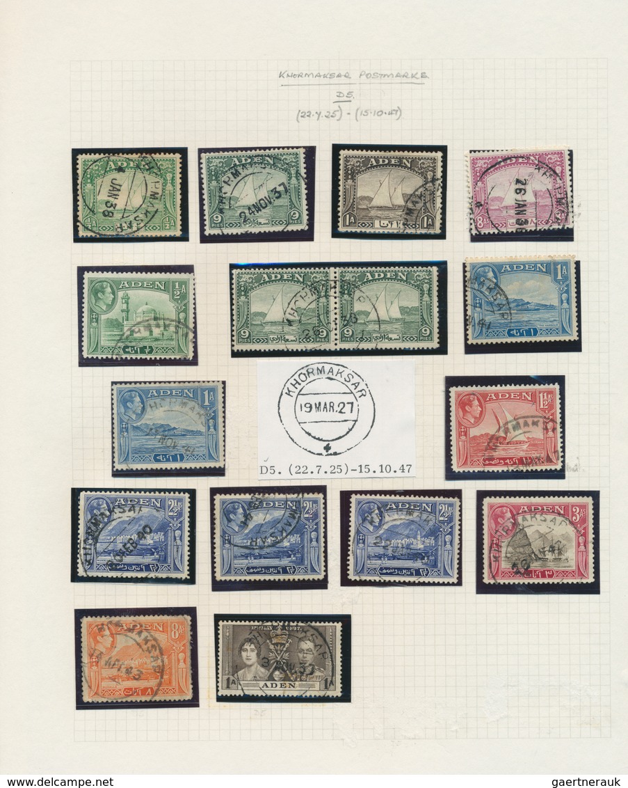 22006 Aden: 1937/1951, specialised collection on written up album pages, incl. 1937 Definitives mint, used