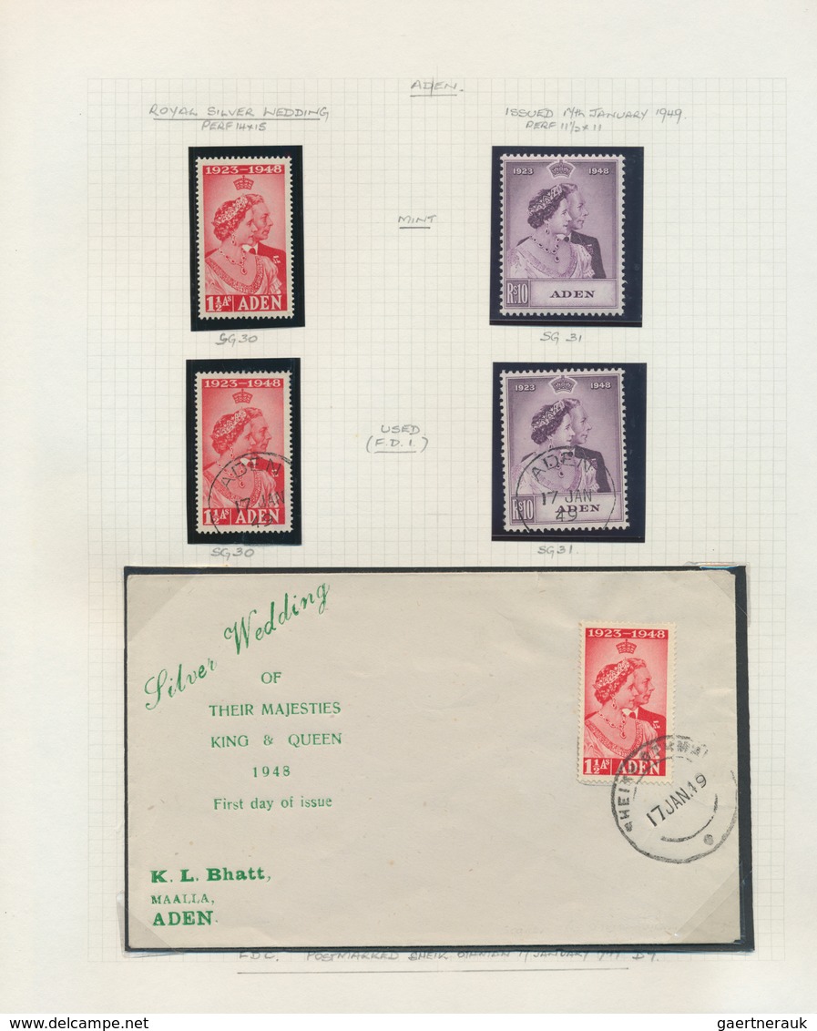 22006 Aden: 1937/1951, specialised collection on written up album pages, incl. 1937 Definitives mint, used