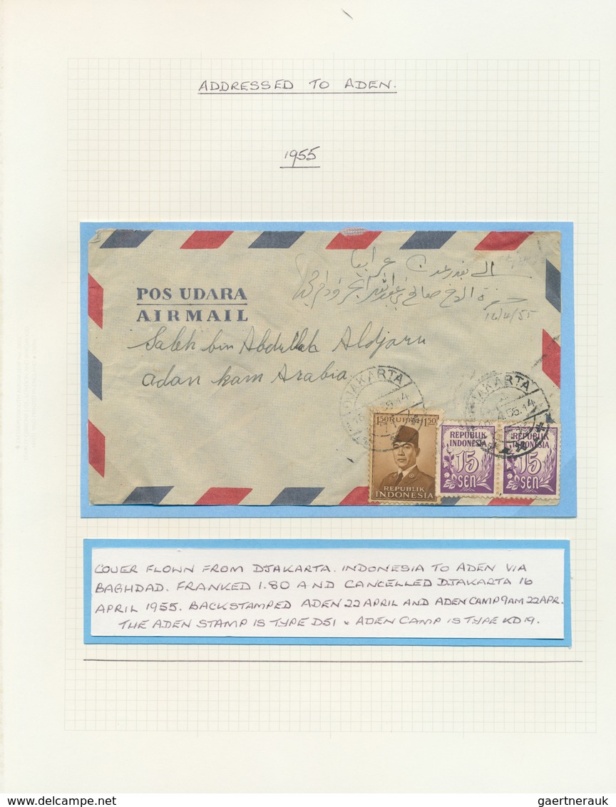 22009 Aden: 1948/1964, Airmail From/to Aden, Collection Of 21 Covers (plus Several Ephemera) On Written Up - Jemen