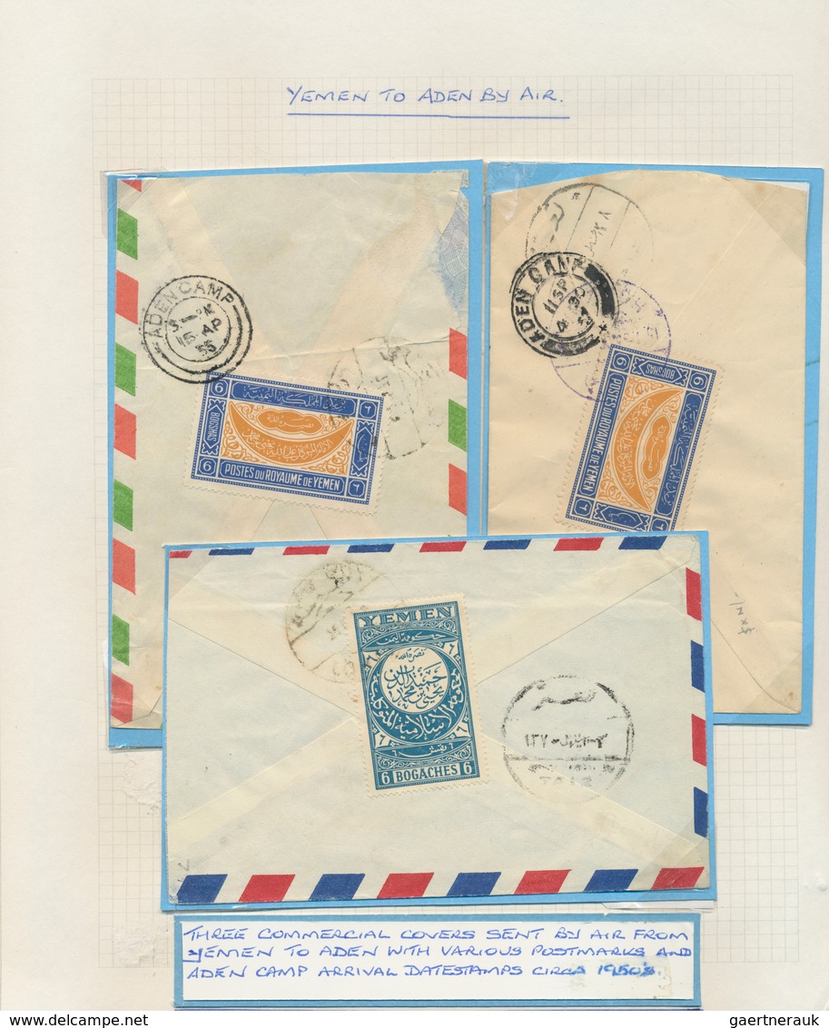 22009 Aden: 1948/1964, Airmail From/to Aden, Collection Of 21 Covers (plus Several Ephemera) On Written Up - Yemen