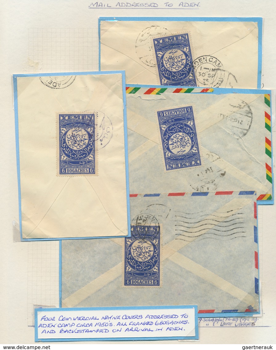 22009 Aden: 1948/1964, Airmail from/to Aden, collection of 21 covers (plus several ephemera) on written up