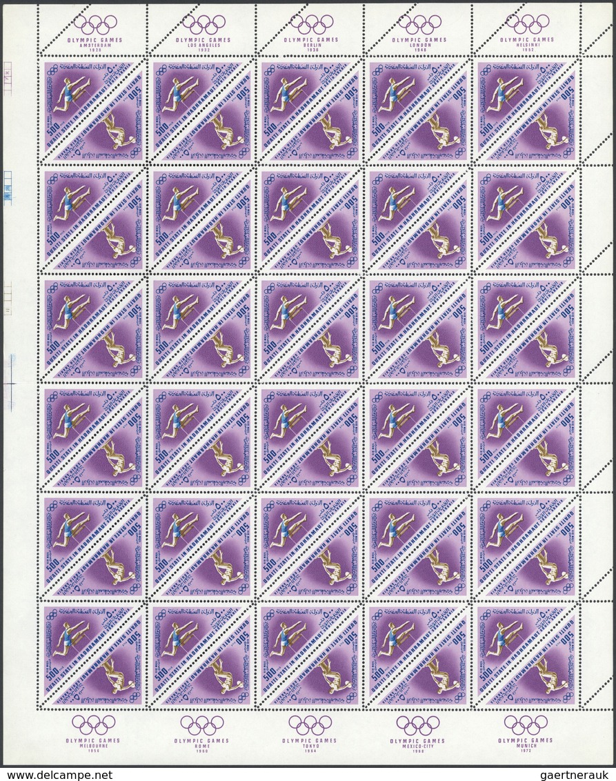 22019 Aden - Kathiri State Of Seiyun: 1967/1968, Seiyun/Hadhramaut/Mahra, U/m Assortment Of Complete Sheet - Yemen