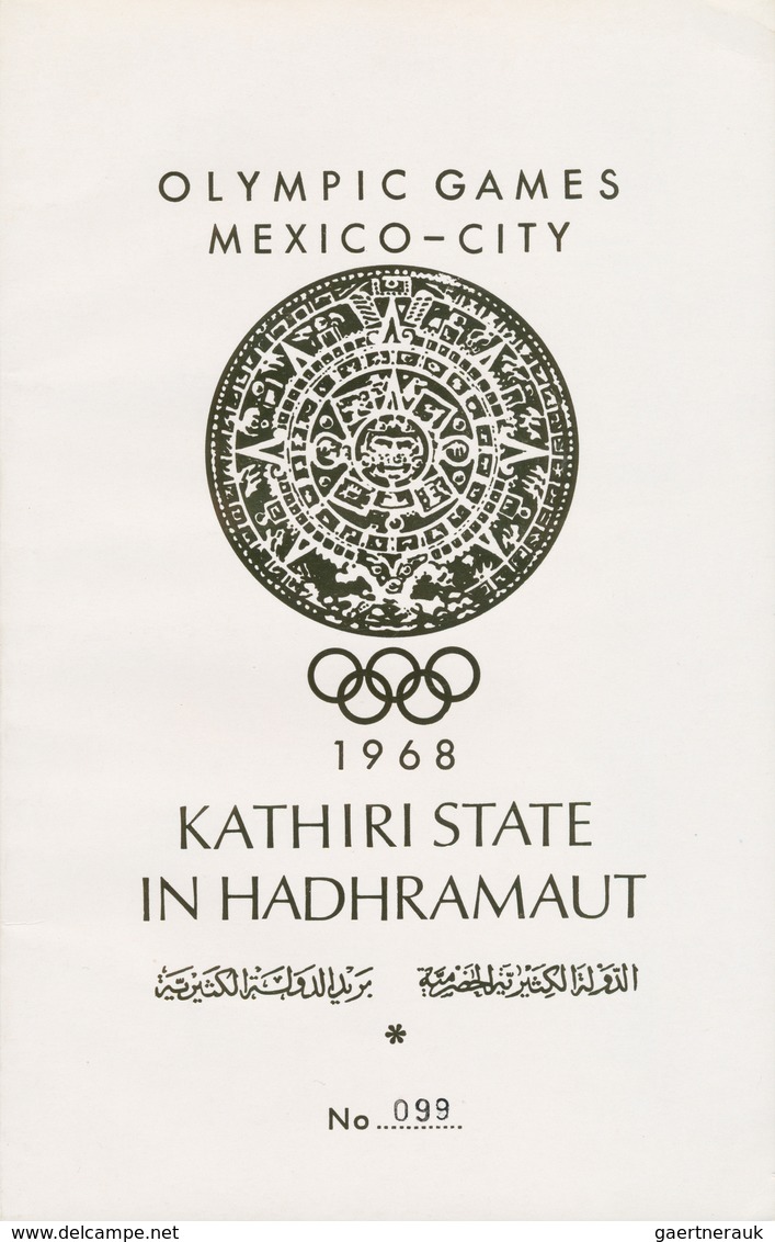 22034 Aden - Qu'aiti State In Hadhramaut: 1967, Olympic Games Mexico '68, BOOKLET With Four Imperforate Mi - Yémen