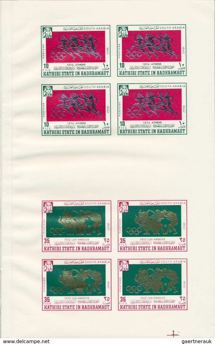 22034 Aden - Qu'aiti State In Hadhramaut: 1967, Olympic Games Mexico '68, BOOKLET With Four Imperforate Mi - Yémen