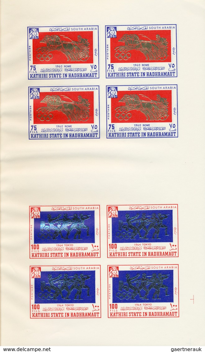 22034 Aden - Qu'aiti State In Hadhramaut: 1967, Olympic Games Mexico '68, BOOKLET With Four Imperforate Mi - Yemen