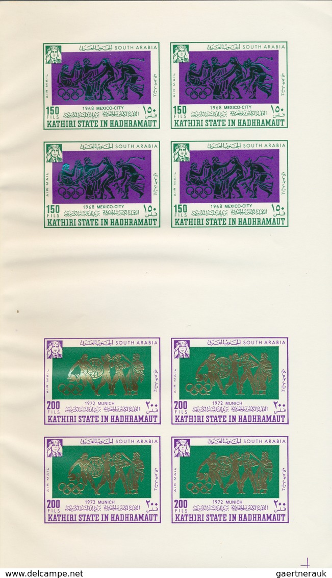 22034 Aden - Qu'aiti State In Hadhramaut: 1967, Olympic Games Mexico '68, BOOKLET With Four Imperforate Mi - Yemen