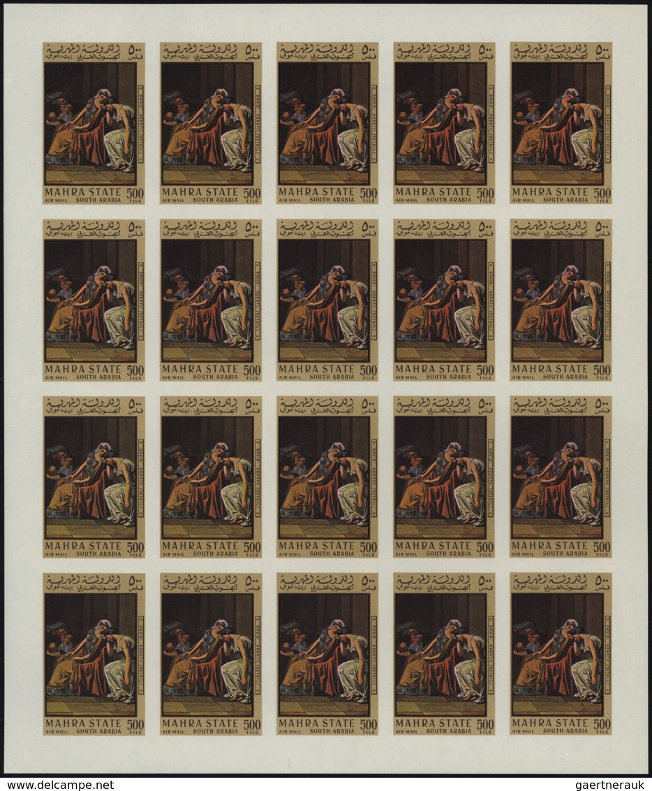 22040 Aden - Mahra State: 1967/1968, Mahra/Seiyun/Hadhramaut, U/m Collection Of Complete Sheets In Three B - Aden (1854-1963)