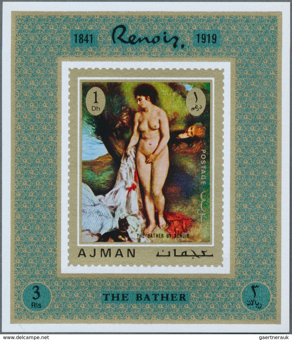 22065 Adschman / Ajman: 1971, Nude Paintings By Auguste RENOIR Set Of Eight Different Imperforate Special - Ajman