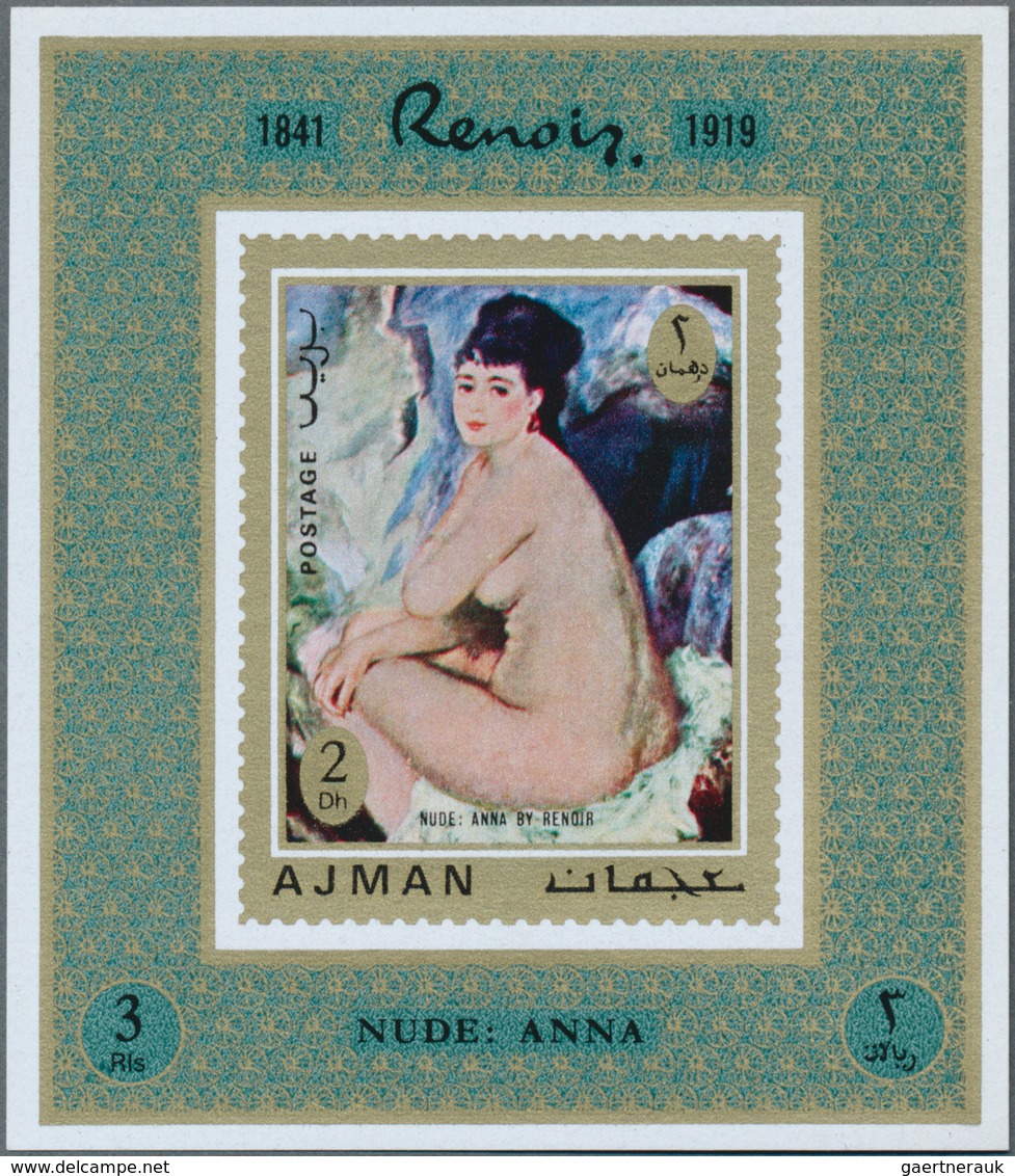 22065 Adschman / Ajman: 1971, Nude Paintings By Auguste RENOIR Set Of Eight Different Imperforate Special - Ajman