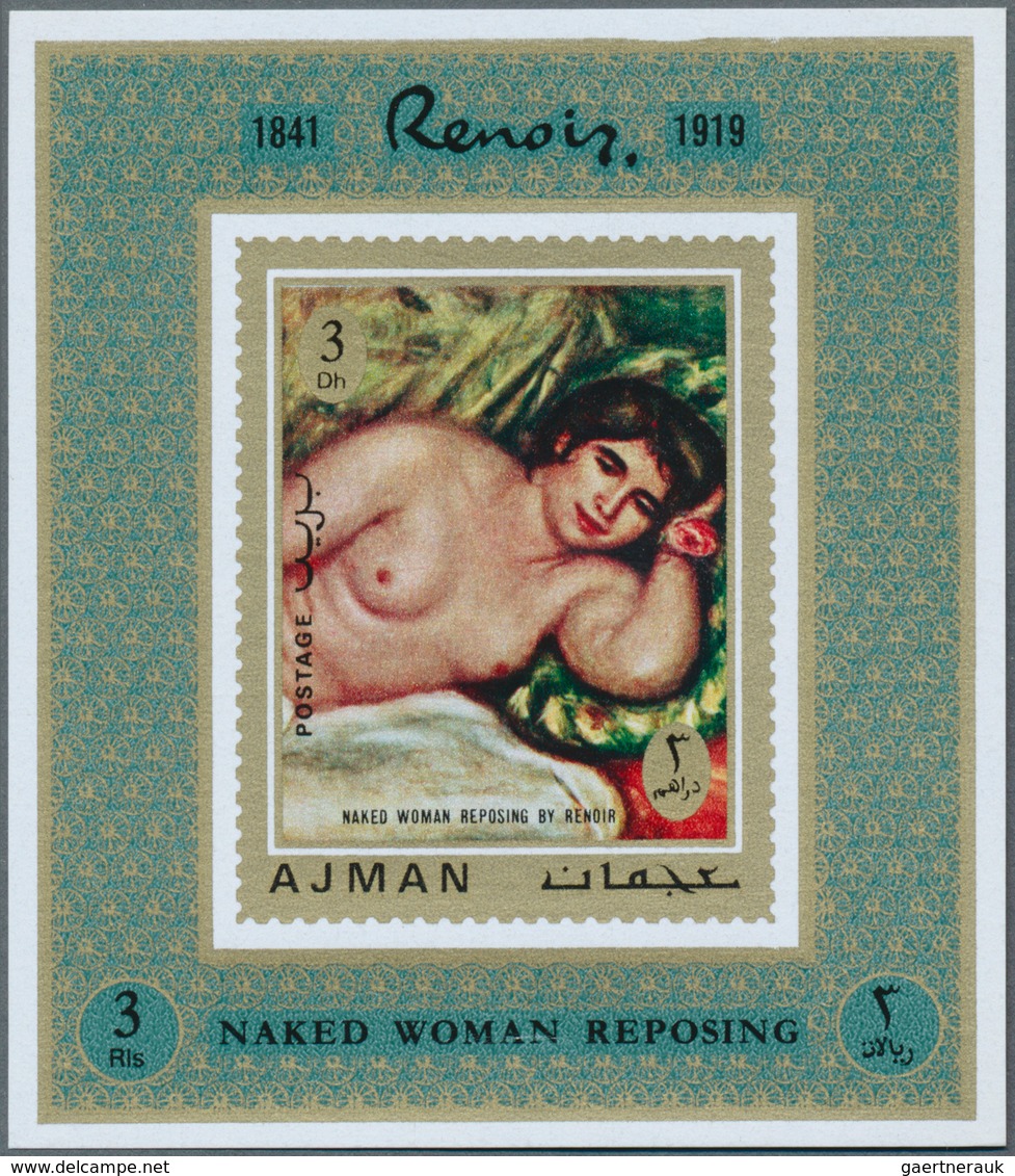 22065 Adschman / Ajman: 1971, Nude Paintings By Auguste RENOIR Set Of Eight Different Imperforate Special - Ajman