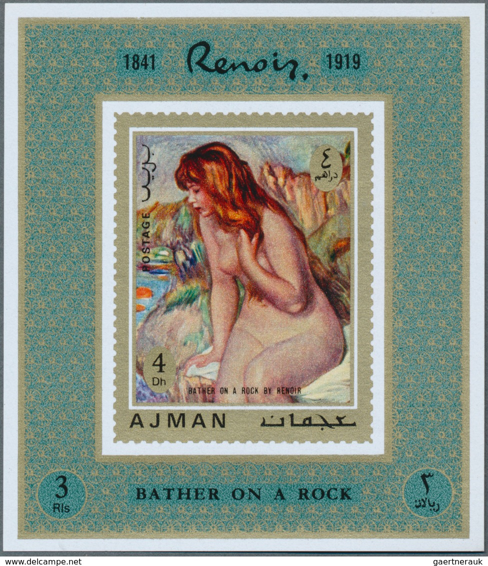 22065 Adschman / Ajman: 1971, Nude Paintings By Auguste RENOIR Set Of Eight Different Imperforate Special - Ajman