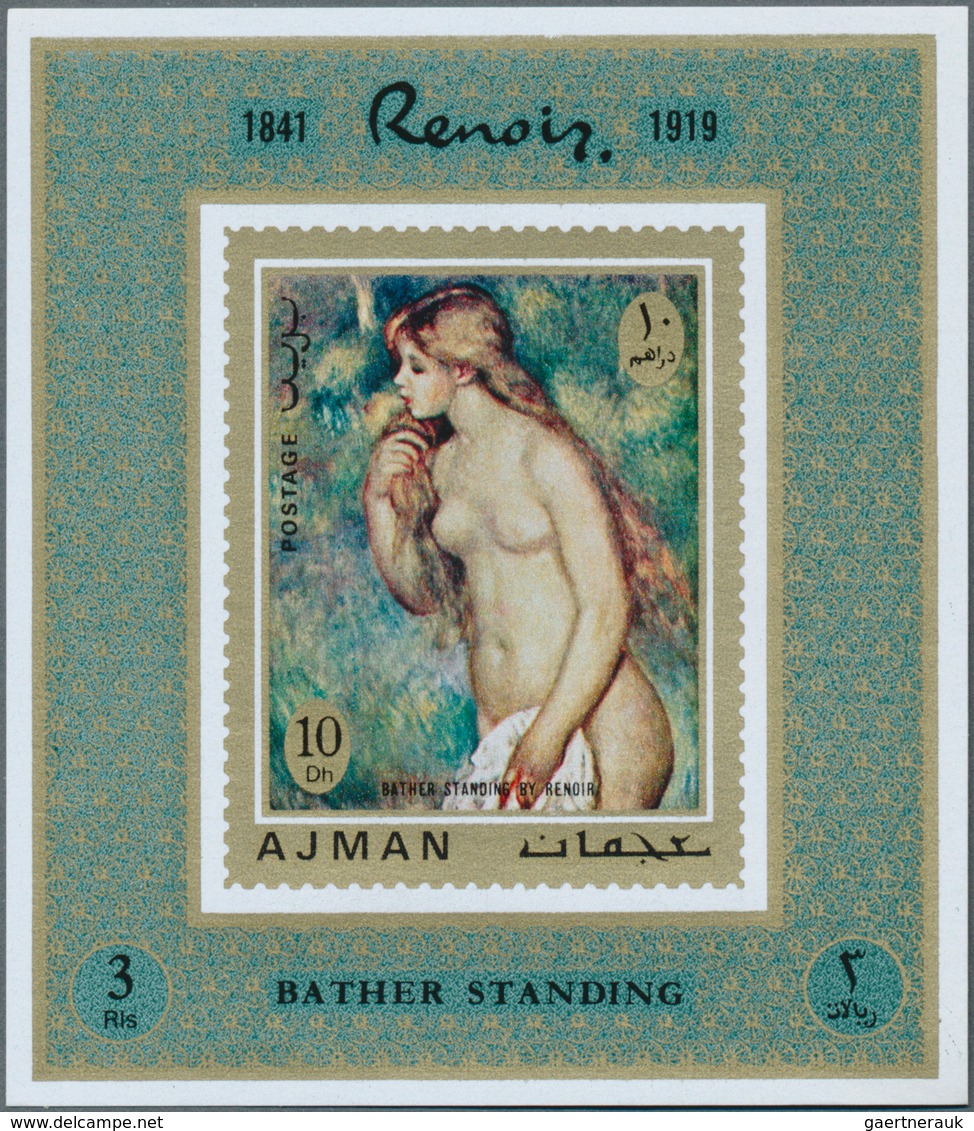 22065 Adschman / Ajman: 1971, Nude paintings by Auguste RENOIR set of eight different imperforate special
