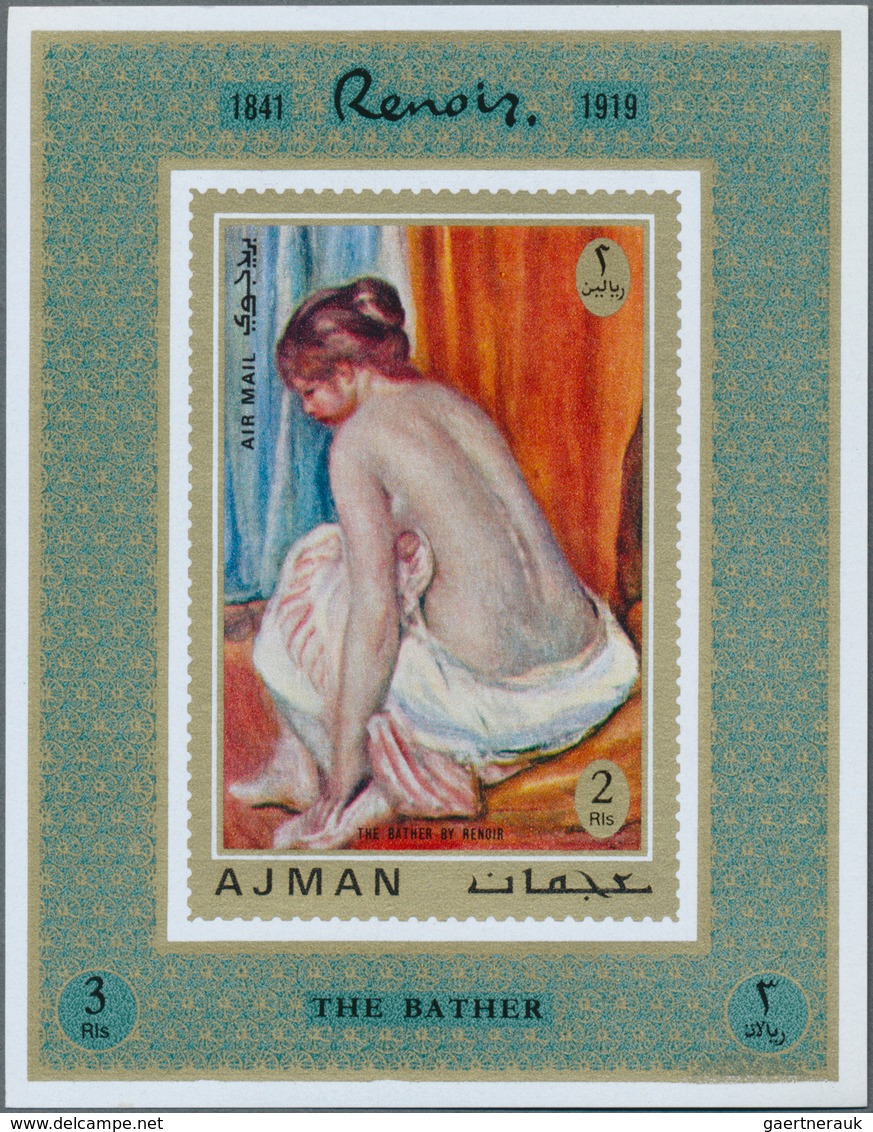 22065 Adschman / Ajman: 1971, Nude paintings by Auguste RENOIR set of eight different imperforate special