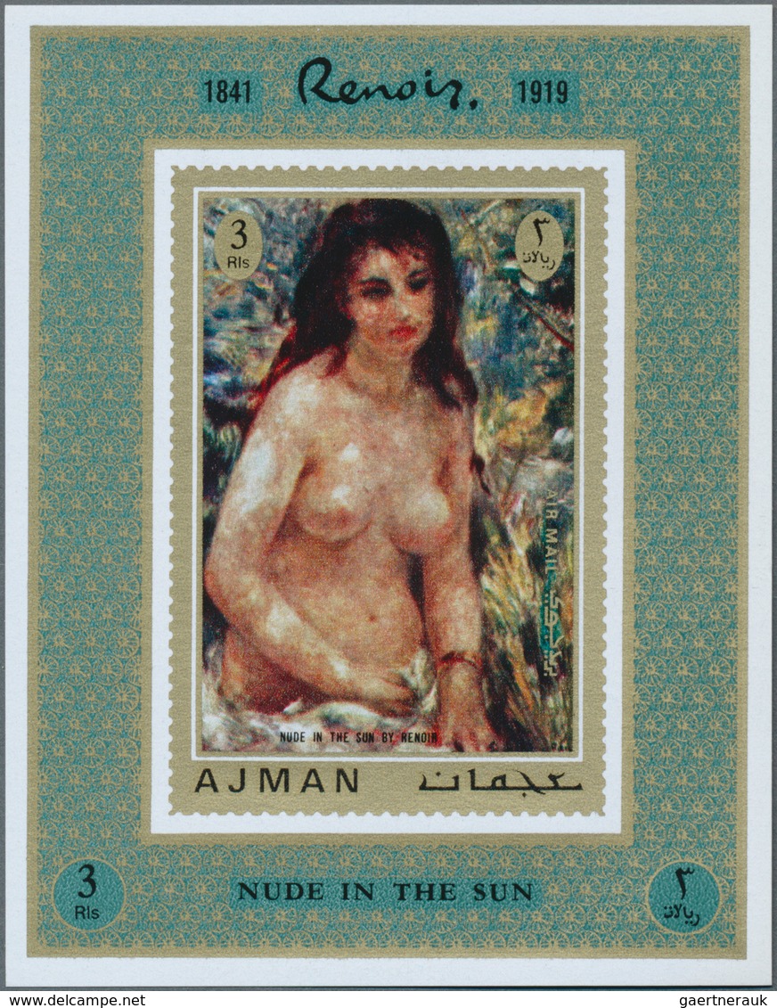 22065 Adschman / Ajman: 1971, Nude paintings by Auguste RENOIR set of eight different imperforate special