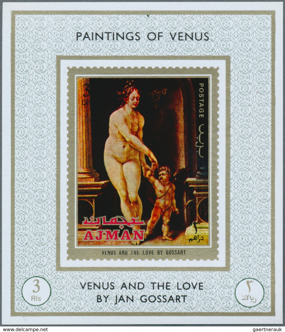 22066 Adschman / Ajman: 1971, Nude Paintings By TITIAN (mostly Venus Etc.) Set Of Eight Different Imperfor - Ajman