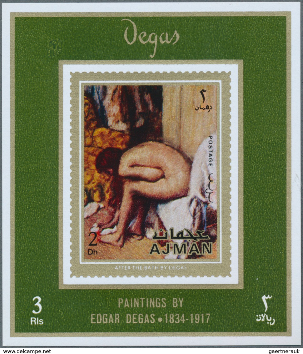 22067 Adschman / Ajman: 1971, Paintings By Edgar DEGAS (bathing Women Etc.) Set Of Eight Different Imperfo - Ajman
