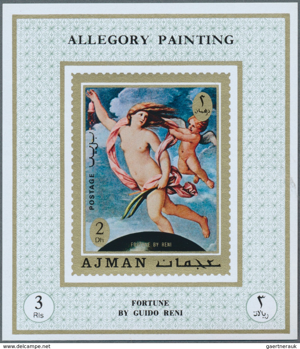 22068 Adschman / Ajman: 1971, Paintings By Famous Masters (Allegory Paintings From Böcklin, Bellinig, Gaug - Ajman