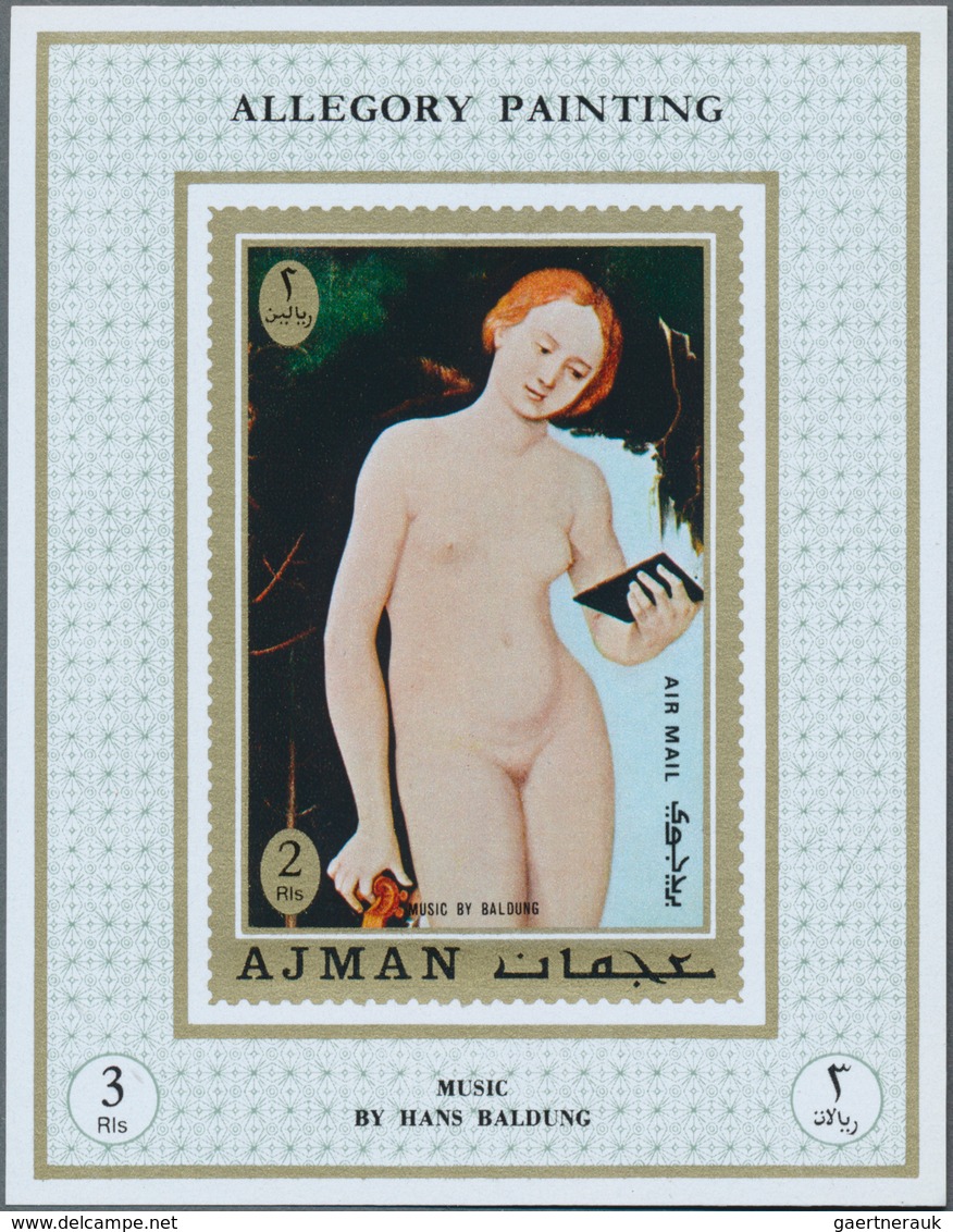 22068 Adschman / Ajman: 1971, Paintings by famous masters (Allegory paintings from Böcklin, Bellinig, Gaug