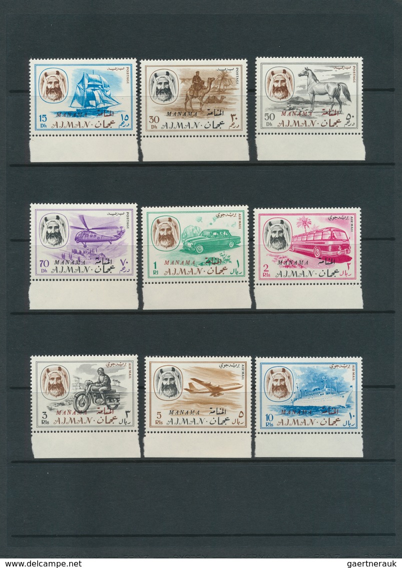 22072 Adschman - Manama / Ajman - Manama: 1967/1972, Comprehensive U/m Accumulation In A Binder, Plenty Of - Manama