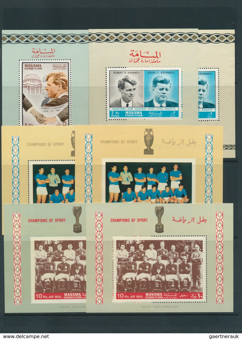 22072 Adschman - Manama / Ajman - Manama: 1967/1972, Comprehensive U/m Accumulation In A Binder, Plenty Of - Manama