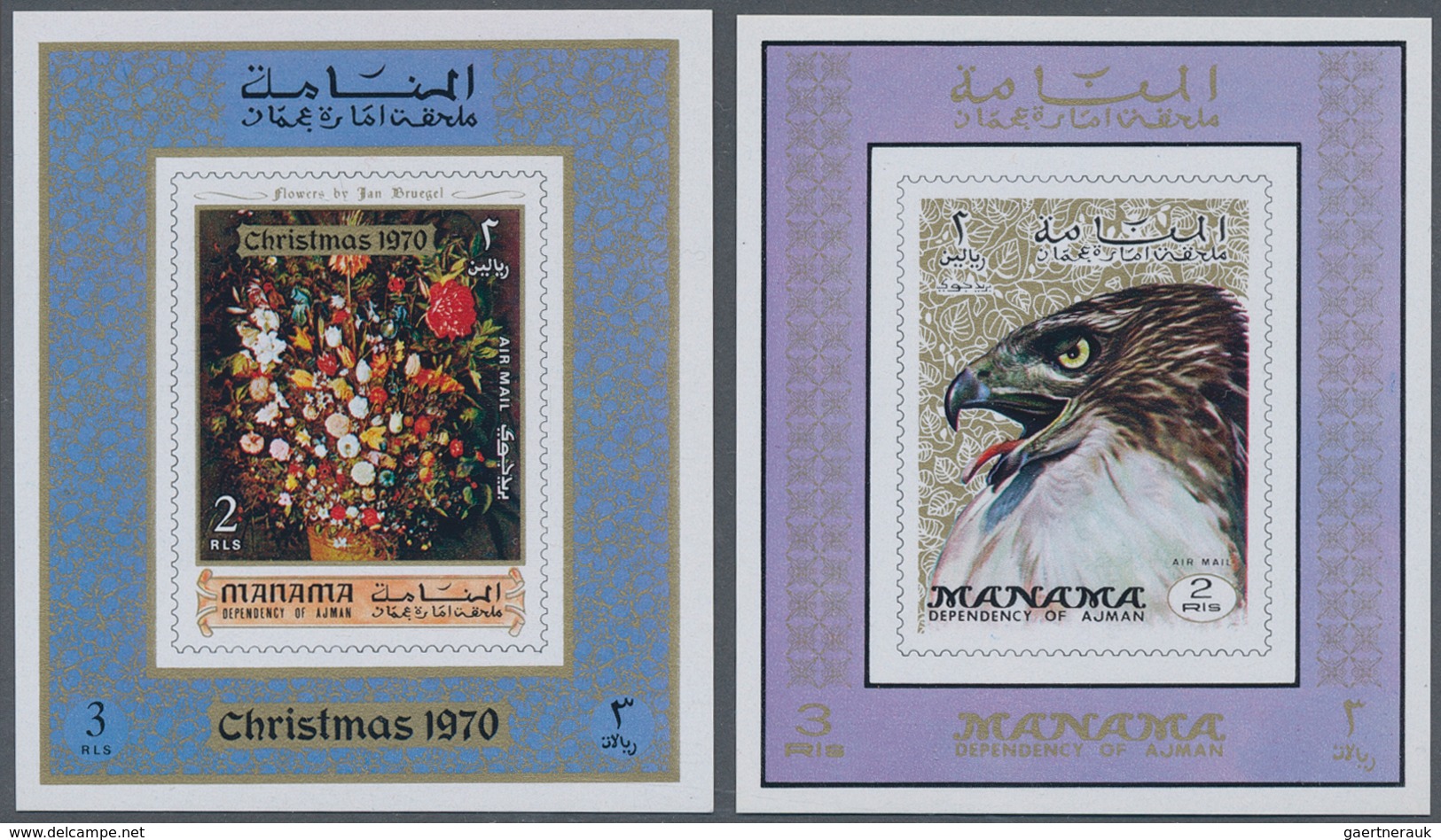 22074 Adschman - Manama / Ajman - Manama: 1970/1972 (ca.), Collection In Stockbook With About 275 Differen - Manama