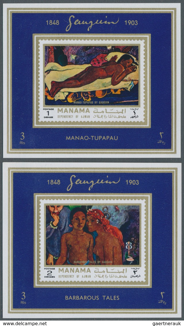 22088 Adschman - Manama / Ajman - Manama: 1972, Paintings By Paul GAUGUIN Set Of Eight Different Imperfora - Manama