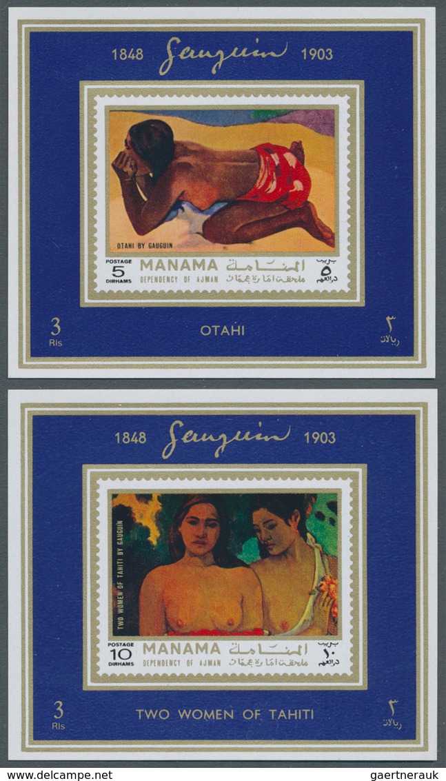 22088 Adschman - Manama / Ajman - Manama: 1972, Paintings By Paul GAUGUIN Set Of Eight Different Imperfora - Manama