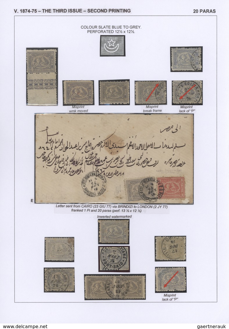 22091 Ägypten: 1704-1879, Specialized Collection Of Stamps And Covers Well Written Up On Pages And Housed - 1915-1921 Protectorat Britannique