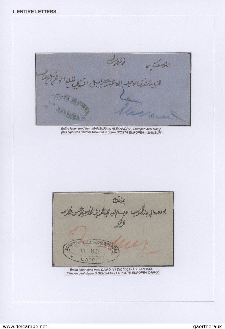 22091 Ägypten: 1704-1879, Specialized Collection Of Stamps And Covers Well Written Up On Pages And Housed - 1915-1921 Protectorat Britannique