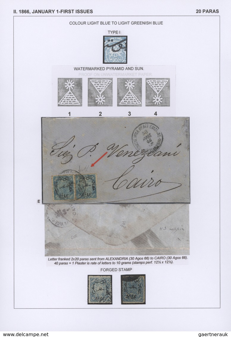 22091 Ägypten: 1704-1879, Specialized Collection Of Stamps And Covers Well Written Up On Pages And Housed - 1915-1921 Protectorat Britannique