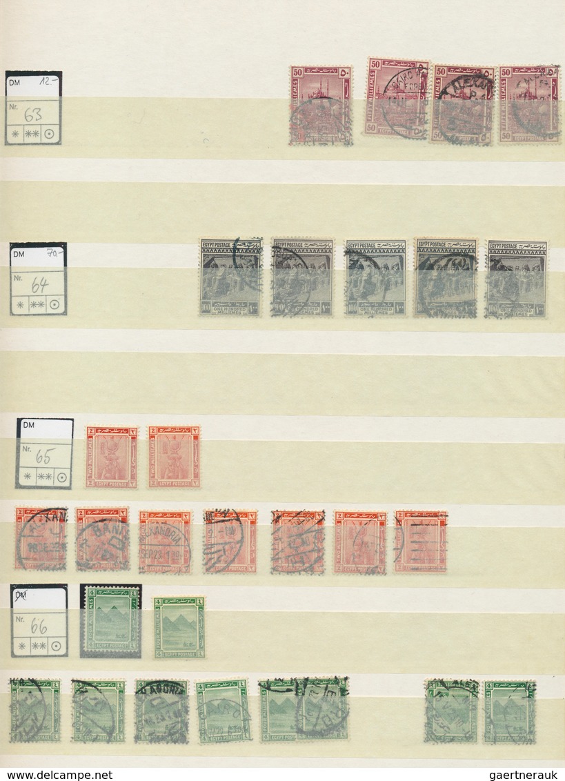 22105 Ägypten: 1879/1922, used and mint accumulation of issues "Sphinx/Pyramid" (apprx. 1.400 stamps) and
