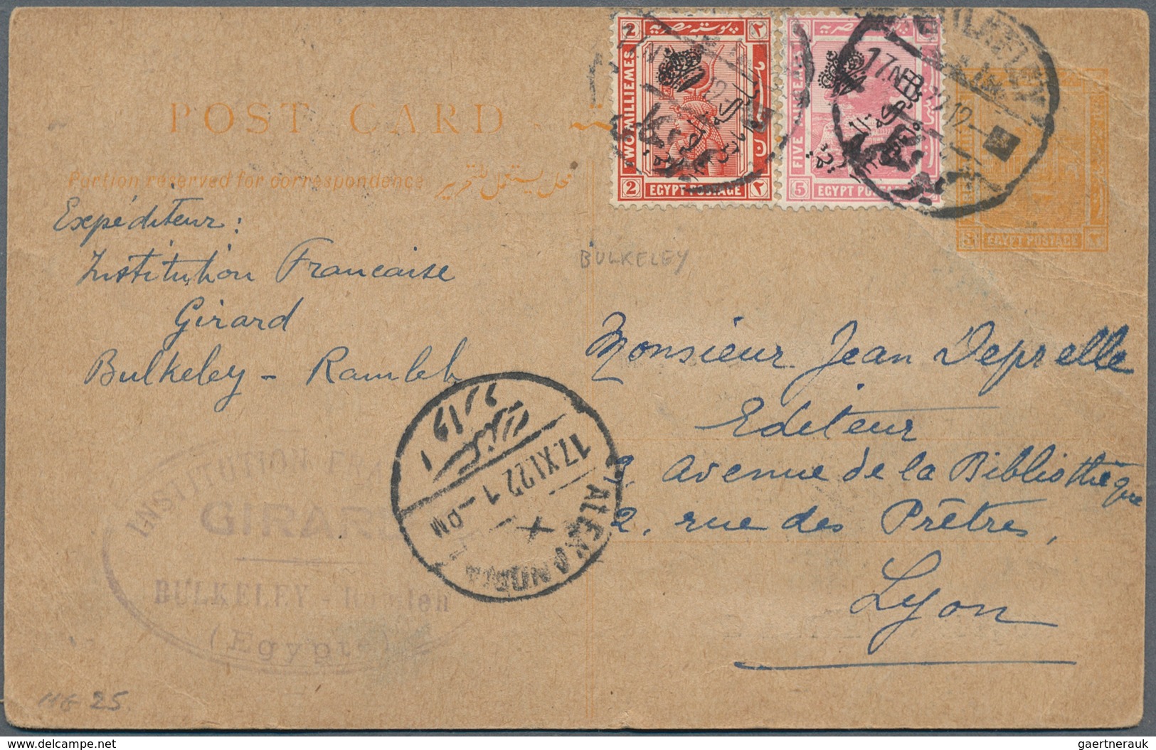 22111 Ägypten: 1895-1949 (ca.): Group Of 26 Covers, Postcards And Postal Stationery Items From Egypt (23) - 1915-1921 Protectorat Britannique