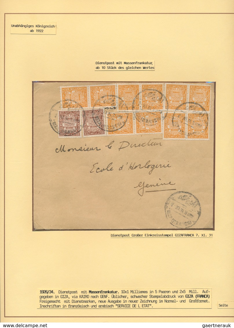 22114 Ägypten: 1906/1936 (ca.), Collection On Written Up Album Pages In Two Lindner Binders, Showing Defin - 1915-1921 Protectorat Britannique