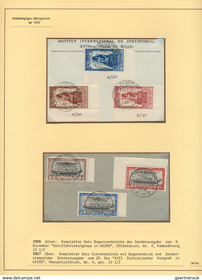 22114 Ägypten: 1906/1936 (ca.), Collection On Written Up Album Pages In Two Lindner Binders, Showing Defin - 1915-1921 Protectorat Britannique