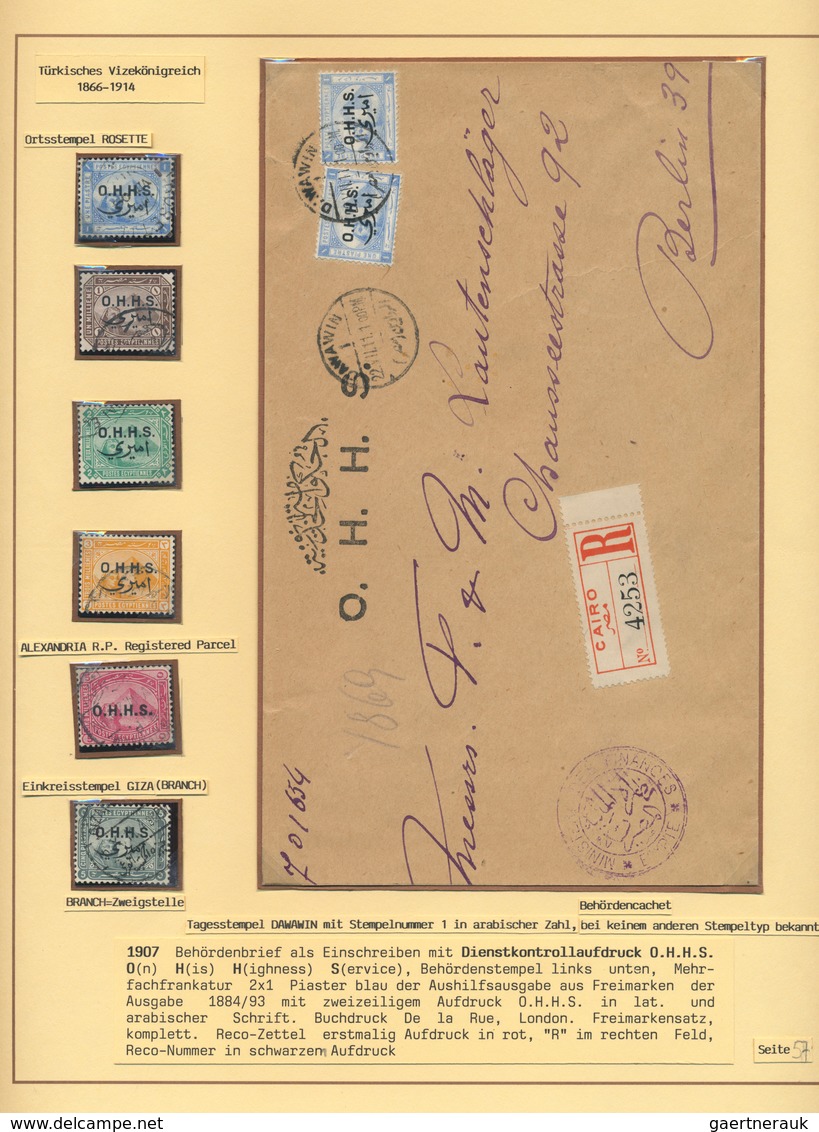 22114 Ägypten: 1906/1936 (ca.), Collection On Written Up Album Pages In Two Lindner Binders, Showing Defin - 1915-1921 Protectorat Britannique