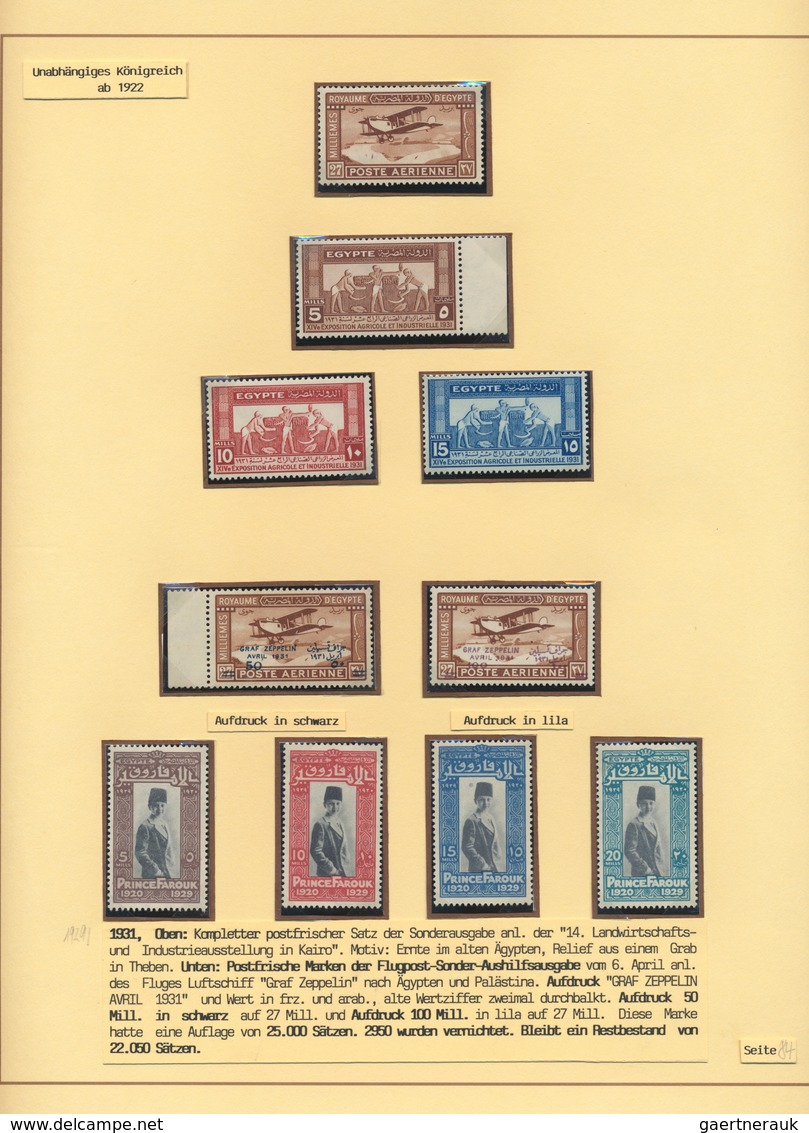 22114 Ägypten: 1906/1936 (ca.), Collection On Written Up Album Pages In Two Lindner Binders, Showing Defin - 1915-1921 Protectorat Britannique
