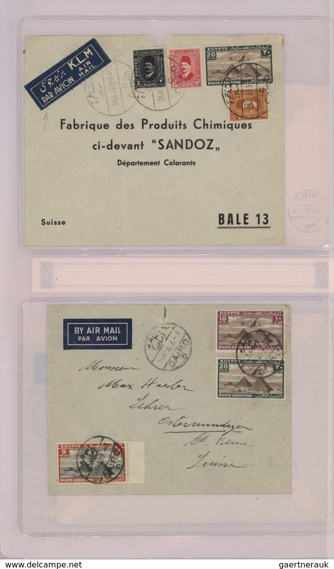 22117 Ägypten: 1910-1950's: Collection Of 55 Airmail Covers Including Highlights As The Rare "HELIOPOLIS/A - 1915-1921 Protectorat Britannique