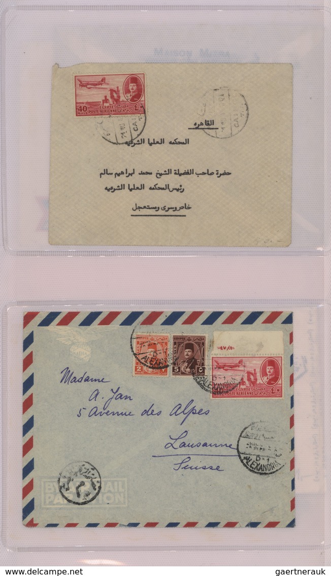 22117 Ägypten: 1910-1950's: Collection of 55 airmail covers including highlights as the rare "HELIOPOLIS/A