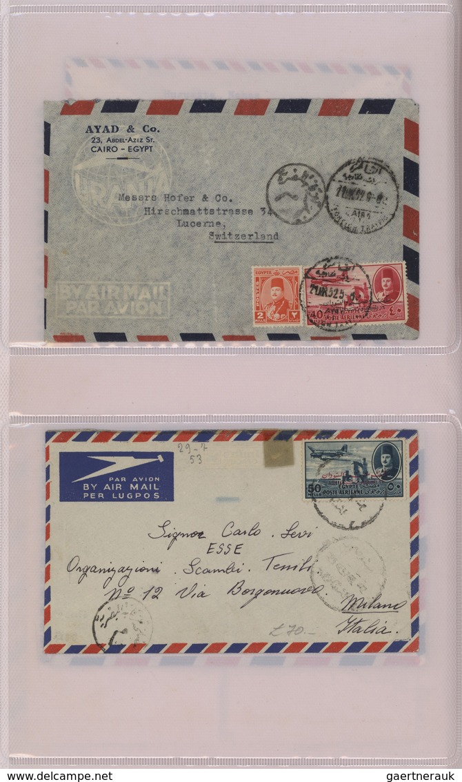 22117 Ägypten: 1910-1950's: Collection of 55 airmail covers including highlights as the rare "HELIOPOLIS/A