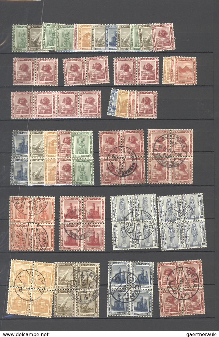 22119 Ägypten: 1914/1922, Mint And Used Accumulation Of Apprx. 550 Stamps "Pictorials Egyptian History" In - 1915-1921 Protectorat Britannique