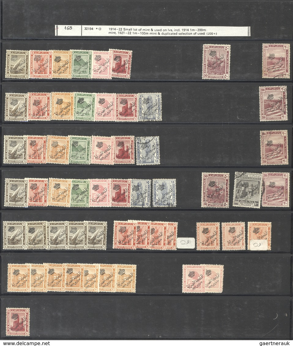 22119 Ägypten: 1914/1922, Mint And Used Accumulation Of Apprx. 550 Stamps "Pictorials Egyptian History" In - 1915-1921 Protectorat Britannique