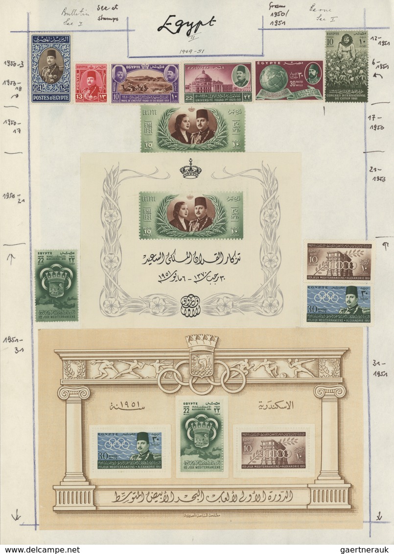 22128 Ägypten: 1948/61: Several Sets And Sheetlets, Ex. Archive Of A Foreign UPU Postal Administration, Th - 1915-1921 Protectorat Britannique