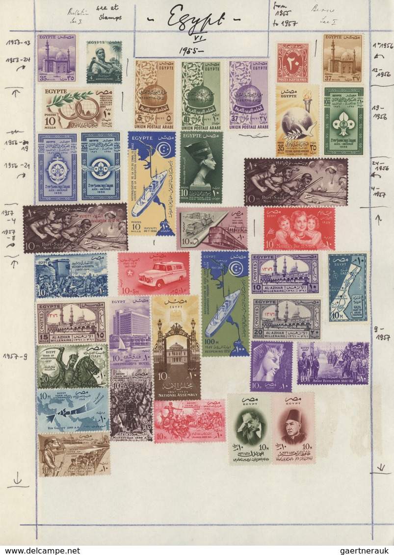 22128 Ägypten: 1948/61: Several sets and sheetlets, ex. archive of a foreign UPU postal administration, th