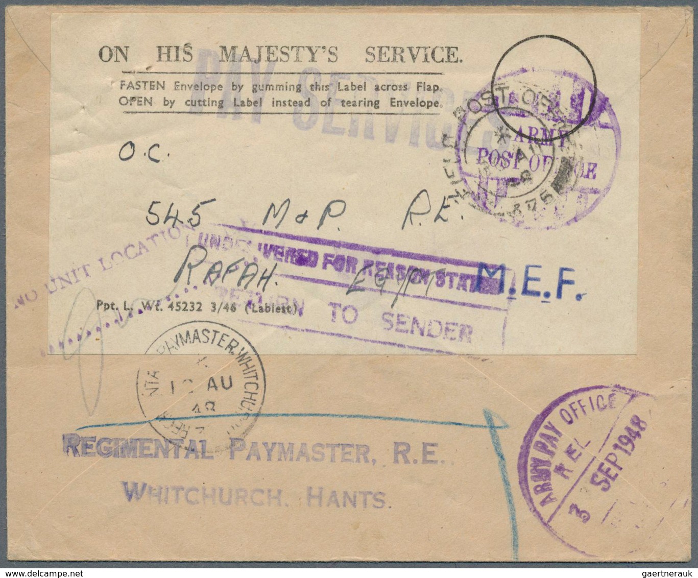 22134 Ägypten - Besetzung Von Palästina: 1948/1959, Collection With 13 Covers Presenting Postal History Of - Autres & Non Classés